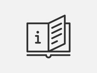 Guide icon vector, user manual. Service information document, instruction.