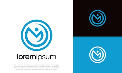 Initials M. MM logo design. Initial Letter Logo. 