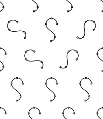 Spline Icon Seamless Pattern, Geometric Mathematics Drawing Icon