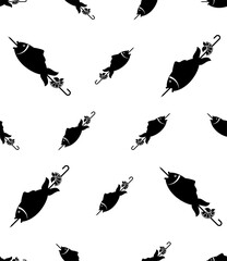 Obraz premium Fish Skewer Icon Seamless Pattern, Grilling Fish On Skewer