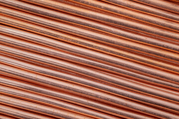 Copper wire non-ferrous metals, product metalworking industry. Abstract metal shapes.