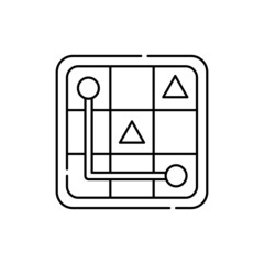 Puzzle olor line icon. Computer games genres. Pictogram for web page, mobile app, promo.