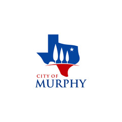 City of Murphy Texas Logo Design. Cedar Tree Vector Illustration.