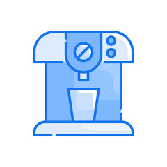 Portable Coffee Maker vector blue colours icon style illustration. EPS 10 file