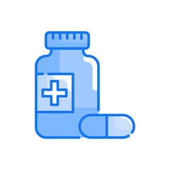 Prescription Medication vector blue colours icon style illustration. EPS 10 file