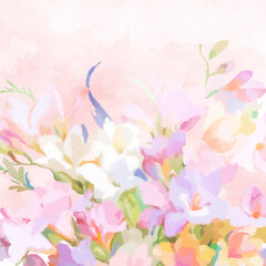 Obraz na płótnie Canvas Beautiful watercolor wedding roses and peony flowers