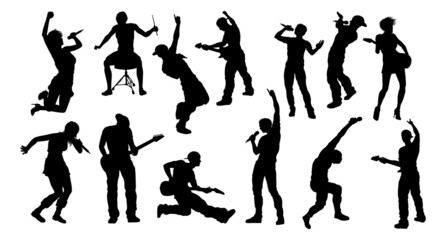 Silhouettes Rock or Pop Band Musicians