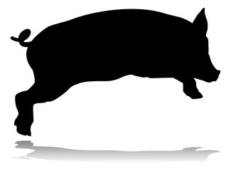 Pig Silhouette Farm Animal