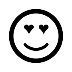 Cartoon happy smile face emoticon icon in flat style