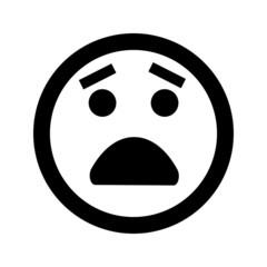 Fototapeta premium Cartoon sad smile face emoticon icon in flat style