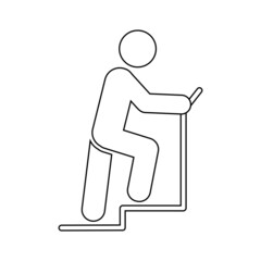 Man on treadmill icon People in motion active lifestyle sign