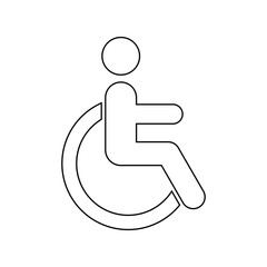 Man on wheelchair icon People in motion active lifestyle sign