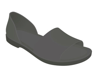 Grey woman strap sandal. vector