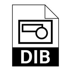 Modern flat design of DIB file icon for web