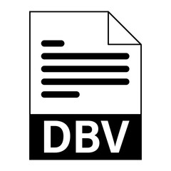 Modern flat design of DBV file icon for web