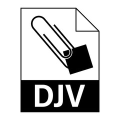 Modern flat design of DJV file icon for web