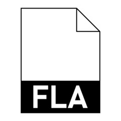 Modern flat design of FLA file icon for web