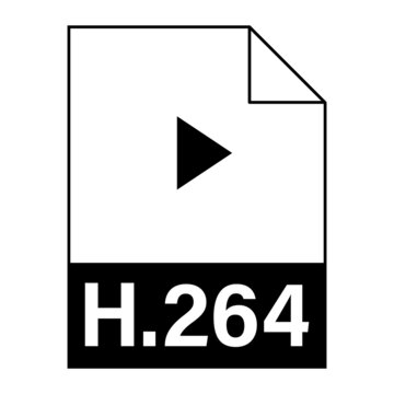 Modern flat design of H.264 file icon for web