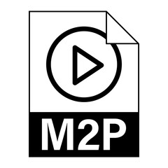 Modern flat design of M2P file icon for web