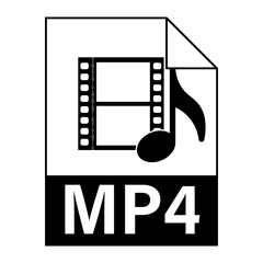 Modern flat design of MP4 illustration file icon for web
