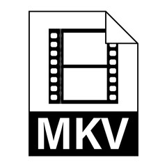 Modern flat design of MKV illustration file icon for web