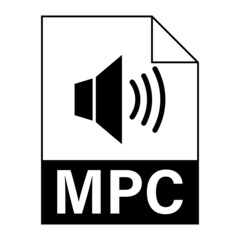 Modern flat design of MPC file icon for web