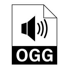 Modern flat design of OGG file icon for web