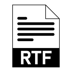 Modern flat design of RTF file icon for web