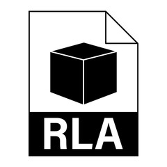 Modern flat design of RLA file icon for web