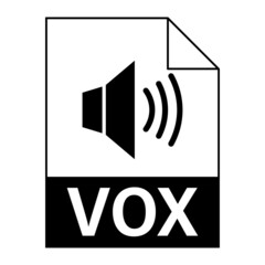 Modern flat design of VOX file icon for web