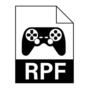 Modern flat design of RPF file icon for web