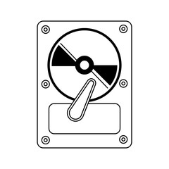 Simple illustration of compact disk or hard drive disc Personal computer component icon