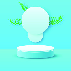 Abstract Rendering Podium Stage Pedestal Platform Color 3D Scene To Show Advertising Product Display Vector Design Style