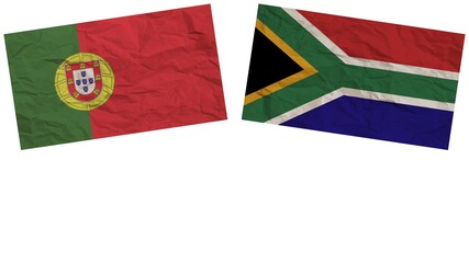 Fototapeta premium South Africa and Portugal Flags Together Paper Texture Effect Illustration