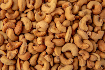 Cashew. Healthy dietary nutritional product. Vegetable protein. Vegetarian balanced meal. Selective focus. Spicy spicy