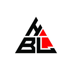 HBL triangle letter logo design with triangle shape. HBL triangle logo design monogram. HBL triangle vector logo template with red color. HBL triangular logo Simple, Elegant, and Luxurious Logo. HBL 