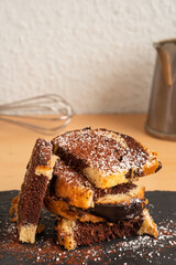 Homemade chocolate marble cake