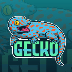 Vector Art for Gaming Squad Logo, Gekko Gecko Mascot, Tokay Gecko