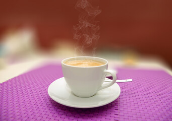 cup of coffee on the table