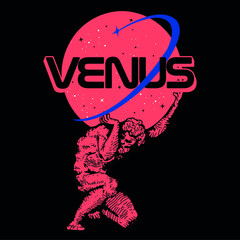 Atlas Titan Greek Mythology with slogan Vector design for t-shirt graphics, banner, fashion prints, slogan tees, stickers, cards,flyer, posters and other creative uses	