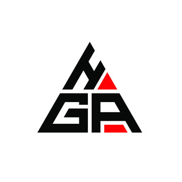 HGA triangle letter logo design with triangle shape. HGA triangle logo design monogram. HGA triangle vector logo template with red color. HGA triangular logo Simple, Elegant, and Luxurious Logo. HGA 