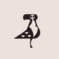 A bright, proud bird is an eagle. Vector illustration on a colored background. Logo. Flat design..