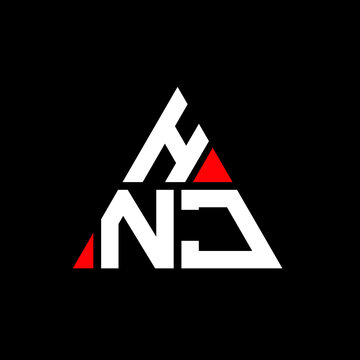 HNJ triangle letter logo design with triangle shape. HNJ triangle logo design monogram. HNJ triangle vector logo template with red color. HNJ triangular logo Simple, Elegant, and Luxurious Logo. HNJ 