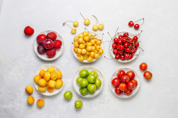 Fresh summer fruits and berries.