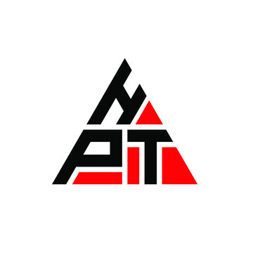 HPT triangle letter logo design with triangle shape. HPT triangle logo design monogram. HPT triangle vector logo template with red color. HPT triangular logo Simple, Elegant, and Luxurious Logo. HPT 