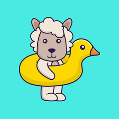 Cute sheep With Duck buoy.