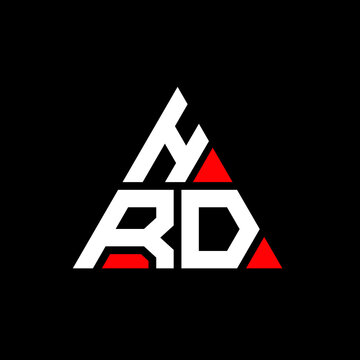 HRD triangle letter logo design with triangle shape. HRD triangle logo design monogram. HRD triangle vector logo template with red color. HRD triangular logo Simple, Elegant, and Luxurious Logo. HRD 