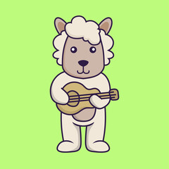 Obraz na płótnie Canvas Cute sheep playing guitar.