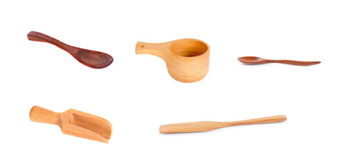 Wooden spoon isolated on white background