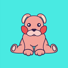 Cute rabbit is sitting.